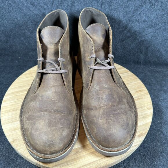 S Clarks Brown Leather Chukka‎ Bushacre Desert Boots Mens 12 M - Picture 2 of 8